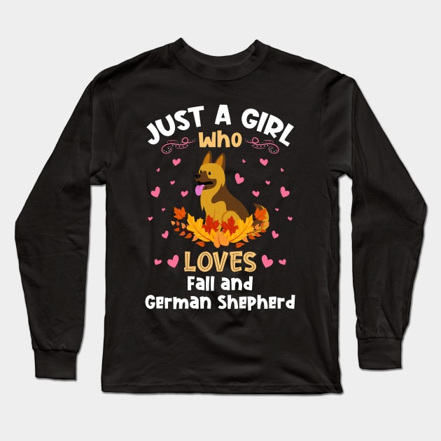 Just a Girl who Loves German Shepherd Long Sleeve T-Shirt by aneisha